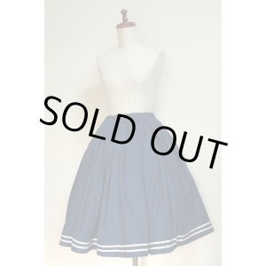 画像: ハンドメイドギャザースカート【紺・５６c丈】