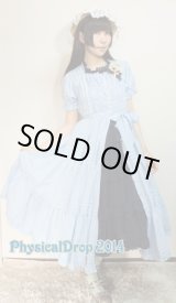 画像: 前ボタンピンタックティアードOP【ギンガムチェック水色】