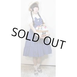 画像: 【Sale 50% OFF】ティアードサンドレス【紺水玉×オフ白レース】