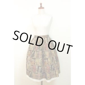 画像: ハンドメイドスカート【本棚柄・58丈】