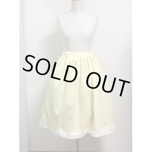 画像: ハンドメイドスカート【ギンガムチェック綿レーステープ・黄色・60cm丈】