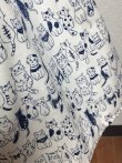 画像2: ハンドメイドスカート【整列ねこ柄・オフ白地×紺色ねこ・54cm丈】