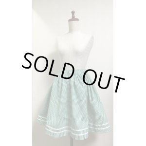 画像: ハンドメイドスカート【緑ギンガムチェック柄・45cm丈】