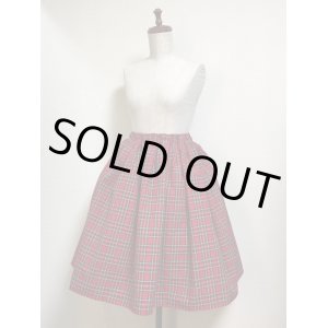 画像: ハンドメイドギャザースカート【チェック柄・57ｃm丈】