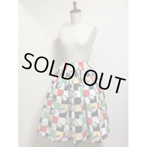 画像: ハンドメイドギャザースカート【カップ柄・58ｃm丈】