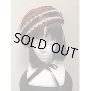 画像: 【Sale30%OFF】レース付日よけ帽子【生成レース・黒リボン×ペーパーストロー】