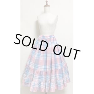 画像: ハンドメイドスカート【チェック柄・72ｃm丈】　