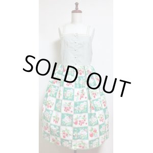 画像: デイリーサロペットジャンパースカート【チェリー柄・70c丈】
