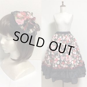 画像: ハンドメイドギャザースカート＋ヘッドドレスセット【和柄・53c丈】