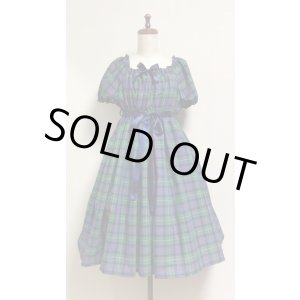 画像: デイリーシャーリングワンピース【グリーン系チェック・98丈】