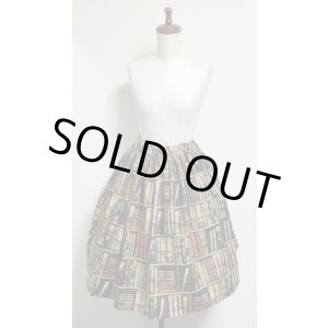 画像: ハンドメイドスカート【本棚柄・57ｃｍ丈】