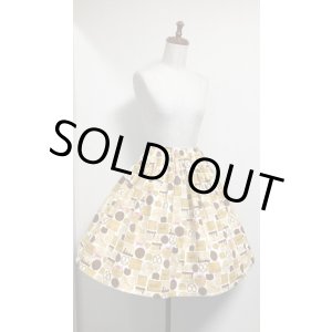 画像: ハンドメイドギャザースカート【クッキー柄・52丈】