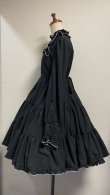 画像4: 長袖小公女ドレス【黒・ピコフリル】