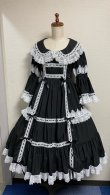 画像1: ノスタルジックプリンセスドレス【黒×白レース・レギュラーサイズ】