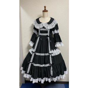 画像: ノスタルジックプリンセスドレス【黒×白レース・レギュラーサイズ】