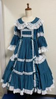 画像2: ノスタルジックプリンセスドレス【ブルーグリーン×白レース・レギュラーサイズ】