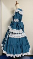 画像6: ノスタルジックプリンセスドレス【ブルーグリーン×白レース・レギュラーサイズ】