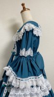 画像7: ノスタルジックプリンセスドレス【ブルーグリーン×白レース・レギュラーサイズ】