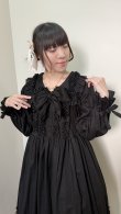 画像18: 大衿フリルワンピース【黒・からみ生地】