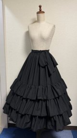 画像: ミルフィーユフリルスカート（ミディアム丈80cm）【黒】