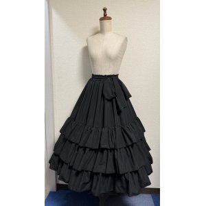 画像: ミルフィーユフリルスカート（ミディアム丈80cm）【黒】