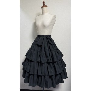 画像: ミルフィーユフリルスカート（レギュラー丈65cm）【黒】