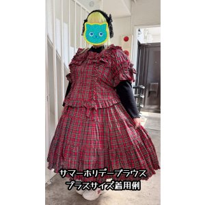 画像: サマーホリデーブラウス【赤チェック・2サイズ展開】