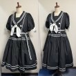 画像1: ノスタルジックセーラーワンピース【プラスサイズ・黒・丈2種類】