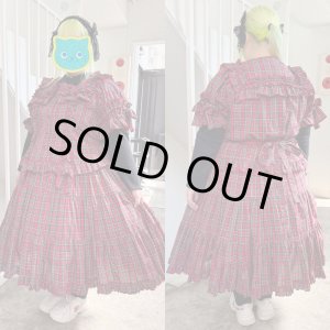 画像: ティアードスカート【赤チェック・2サイズ展開】