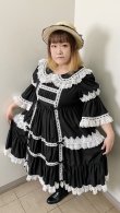 画像14: ノスタルジックプリンセスドレス【黒×白レース・プラスサイズ】