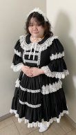 画像11: ノスタルジックプリンセスドレス【黒×白レース・プラスサイズ】