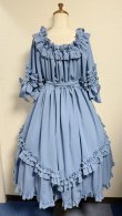 画像5: 半袖シャーリングドレス【水色】