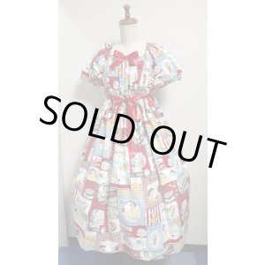 画像: 5デイリーシャーリングワンピース【ヴィンテージ柄・110cm丈】