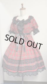 画像: 1デイリーシャーリングワンピース【赤チェック・88cm丈】