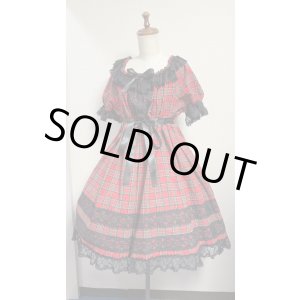 画像: 1デイリーシャーリングワンピース【赤チェック・88cm丈】
