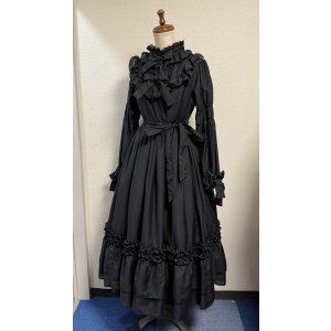 画像: クリーミーロマンチカスタンドカラードレス【黒】
