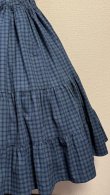 画像3: ハンドメイド3段ティアードスカート【緑チェック柄・67cm丈】