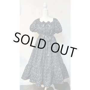 画像: デイリーシャーリングワンピース【未確認飛行物体柄黒系・108cm丈】