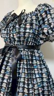画像2: デイリーシャーリングワンピース【ティーカップ柄黒系・108cm丈】