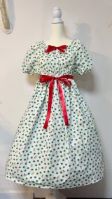 画像: デイリーシャーリングワンピース【クローバー柄白系・105cm丈】