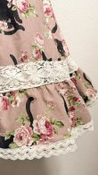 画像3: ハンドメイドギャザースカート【猫柄ピンク色・59cm丈】