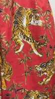 画像2: ハンドメイドギャザースカート【虎柄朱色・78cm丈】
