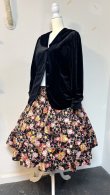 画像6: ハンドメイドギャザースカート【和柄黒系・70cm丈】