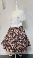 画像4: ハンドメイドギャザースカート【和柄黒系・70cm丈】