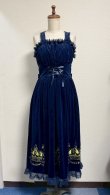 画像7: 王冠刺繍別珍ジャンパースカート【紺】