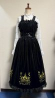 画像14: 王冠刺繍別珍ジャンパースカート【黒】