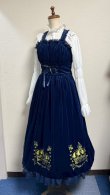 画像12: 王冠刺繍別珍ジャンパースカート【紺】