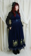 画像18: 王冠刺繍別珍ジャンパースカート【紺】
