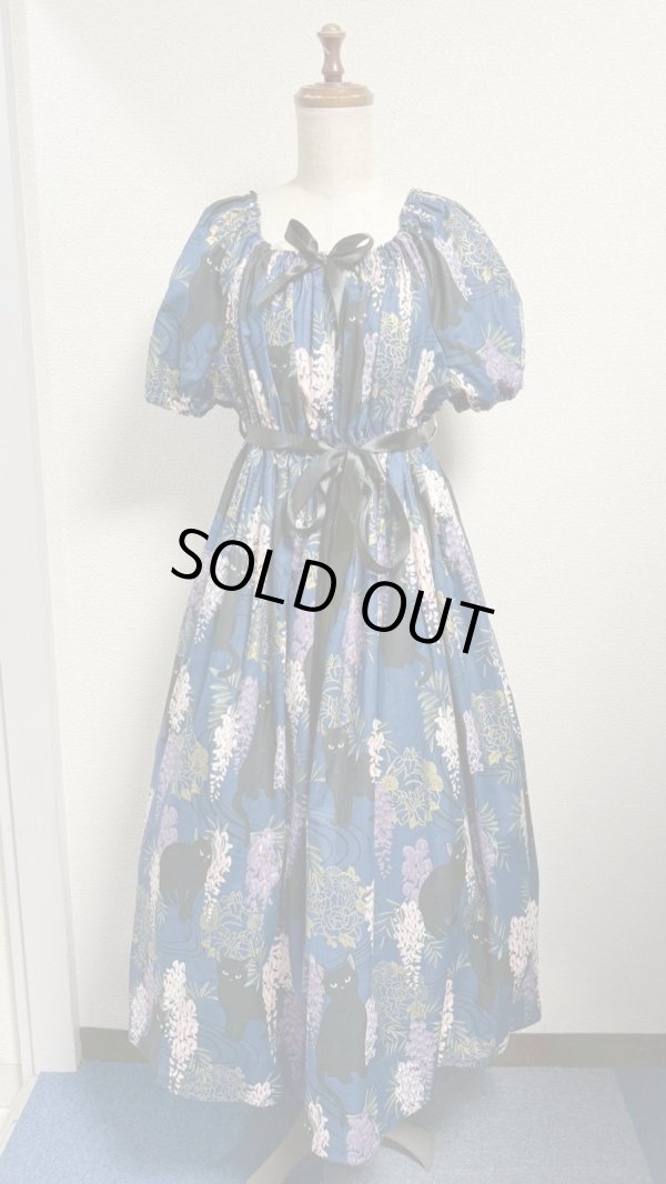 画像2: デイリーシャーリングワンピース【ねこ藤柄・レギュラーサイズ】