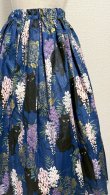 画像4: 5ハンドメイドギャザースカート【猫柄青系・70cm丈】